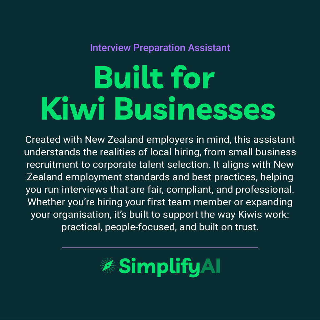 Promotional text for SimplifyAI Interview Preparation Assistant on a dark blue background