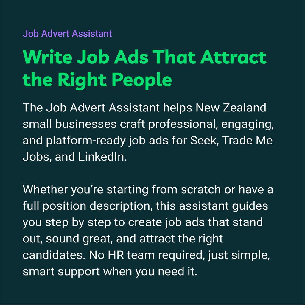 Promotional text for Job Advert Assistant on a dark background