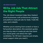 Promotional text for Job Advert Assistant on a dark background