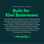 Promotional text for SimplifyAI Position Description Assistant on a dark background