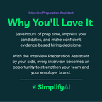 Promotional text for Interview Preparation Assistant by SimplifyAI on a dark background